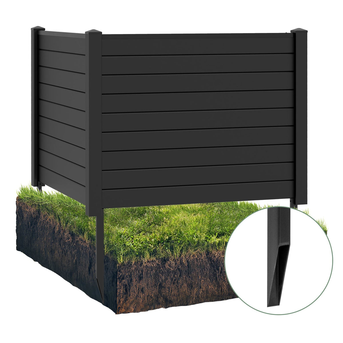 Outdoor PVC Air Conditioner Fence with 20 Inch Long Stakes
