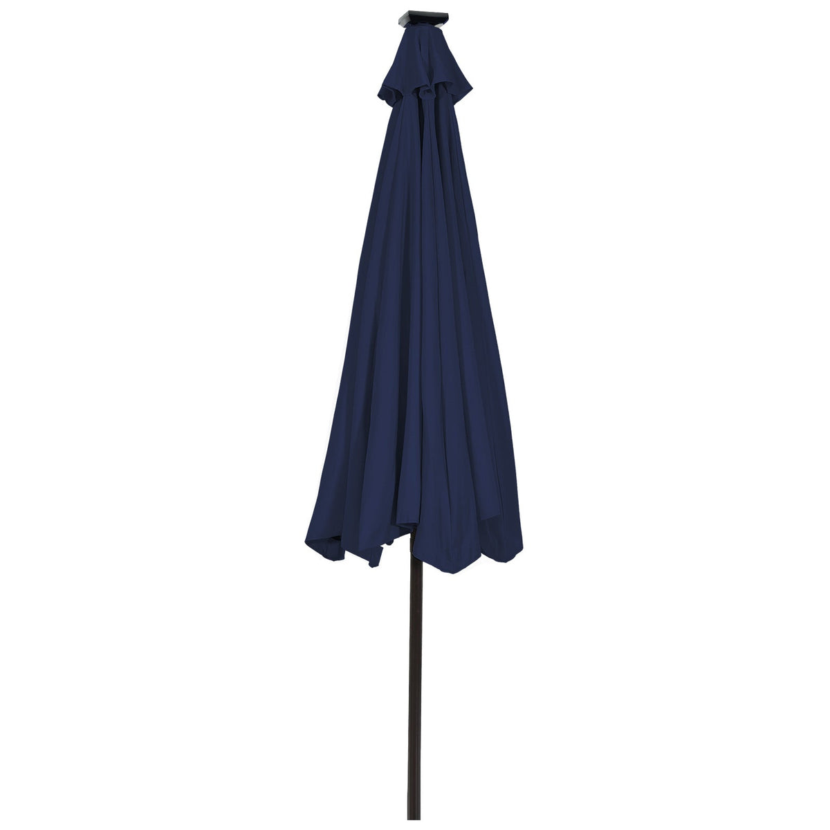 9 Feet Solar LED Lighted Patio Market Umbrella Tilt Adjustment Crank Lift