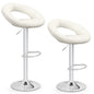 Height Adjustable Bar Stools Set of 2 with Hollow Back and Footrest