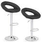 Height Adjustable Bar Stools Set of 2 with Hollow Back and Footrest