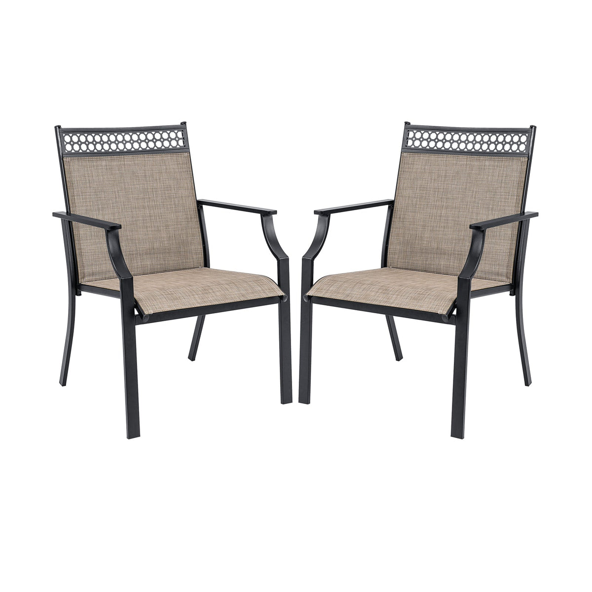 Patio Chairs Set of 2 with All Weather Breathable Fabric