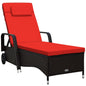 Outdoor Recliner Cushioned Chaise Lounge with Adjustable Backrest