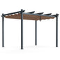 10 x 12 Feet Outdoor Aluminum Retractable Pergola Canopy Shelter Grape Trellis