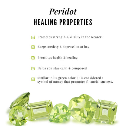 Natural 1 Carat Peridot Oval Engagement Ring with Diamond Trio