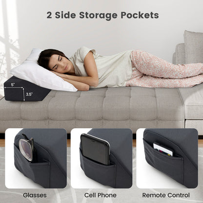 Bed Wedge Pillow with Storage Bag