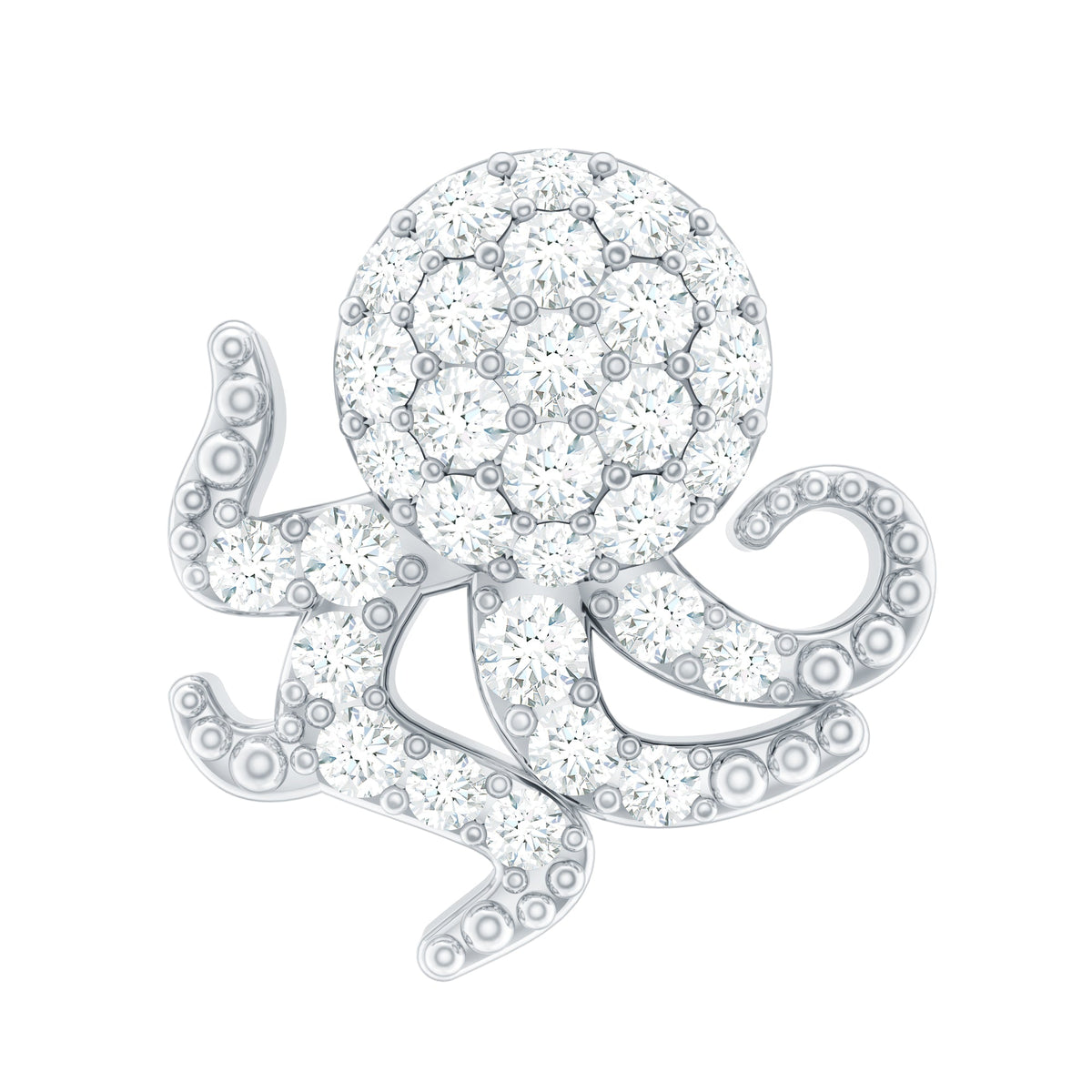 Moissanite Octopus Earring for Cartilage Piercing