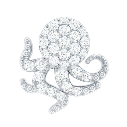 Moissanite Octopus Earring for Cartilage Piercing