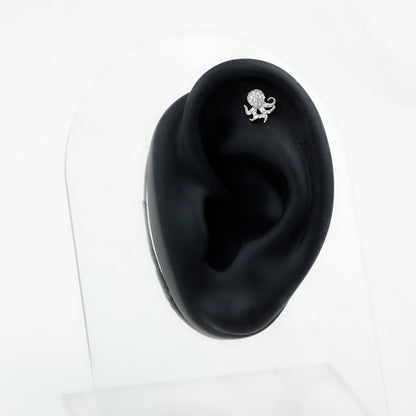 Moissanite Octopus Earring for Cartilage Piercing