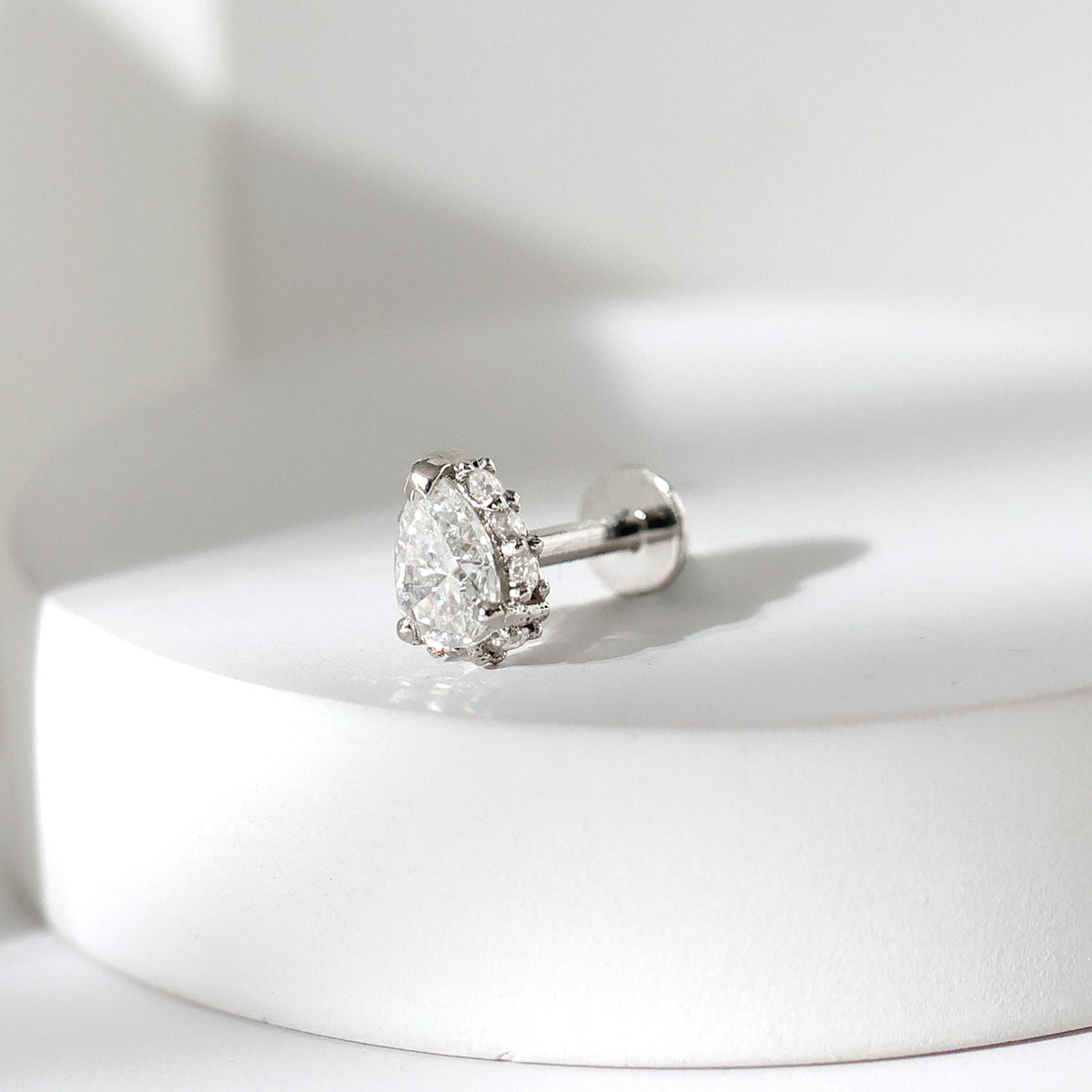 Certified Moissanite Teardrop Helix Earring for Women