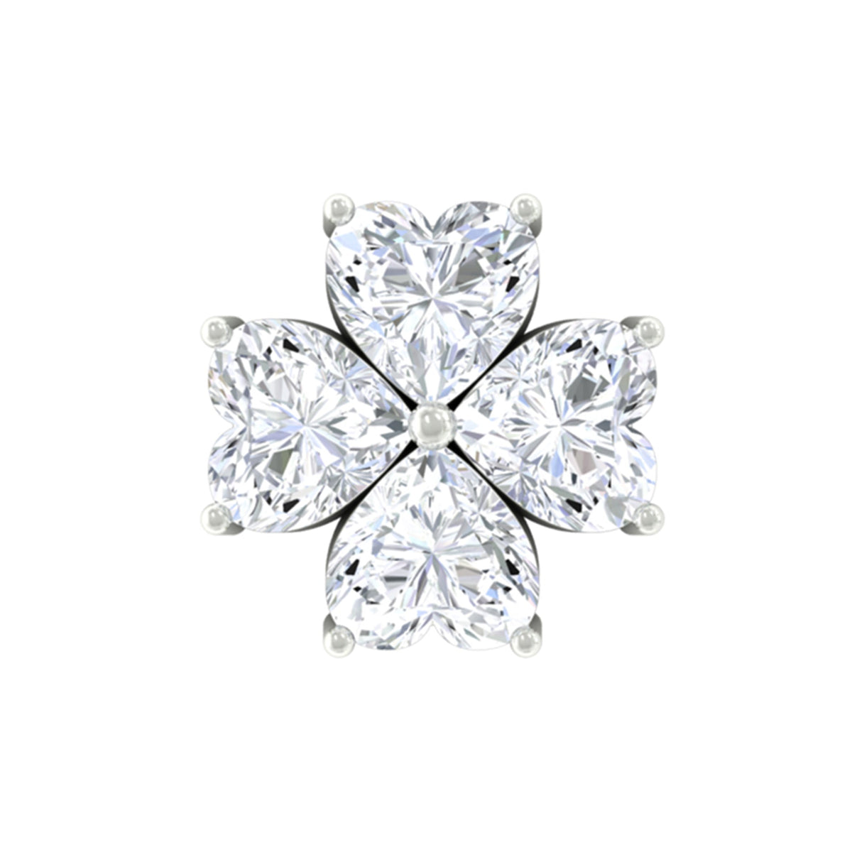 Heart Shape Moissanite Flower Conch Earring