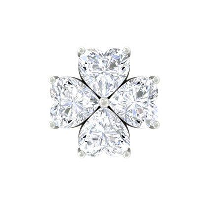 Heart Shape Moissanite Flower Conch Earring
