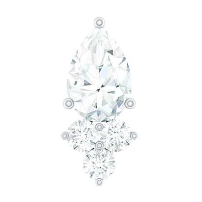 Pear and Round Moissanite Cluster Cartilage Earring