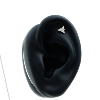 Simple Diamond Flower Nose Stud for Women