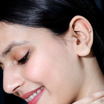 Simple Diamond Flower Nose Stud for Women