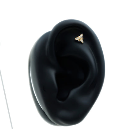 Simple Diamond Flower Nose Stud for Women