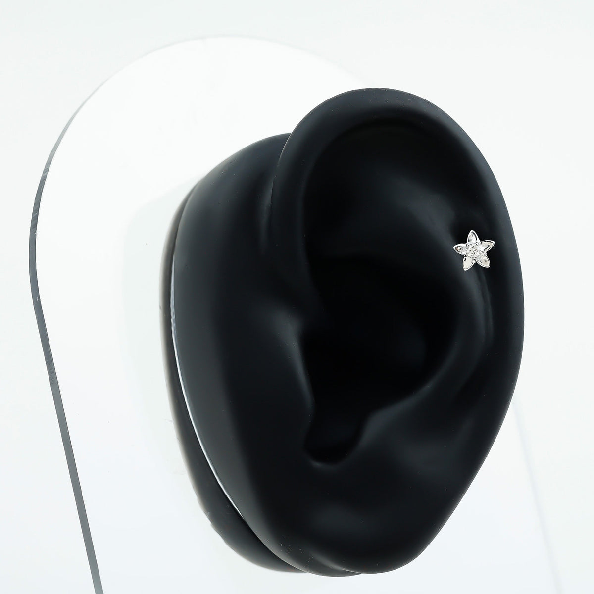 Nature Inspired Diamond Earring for Conch Piercing