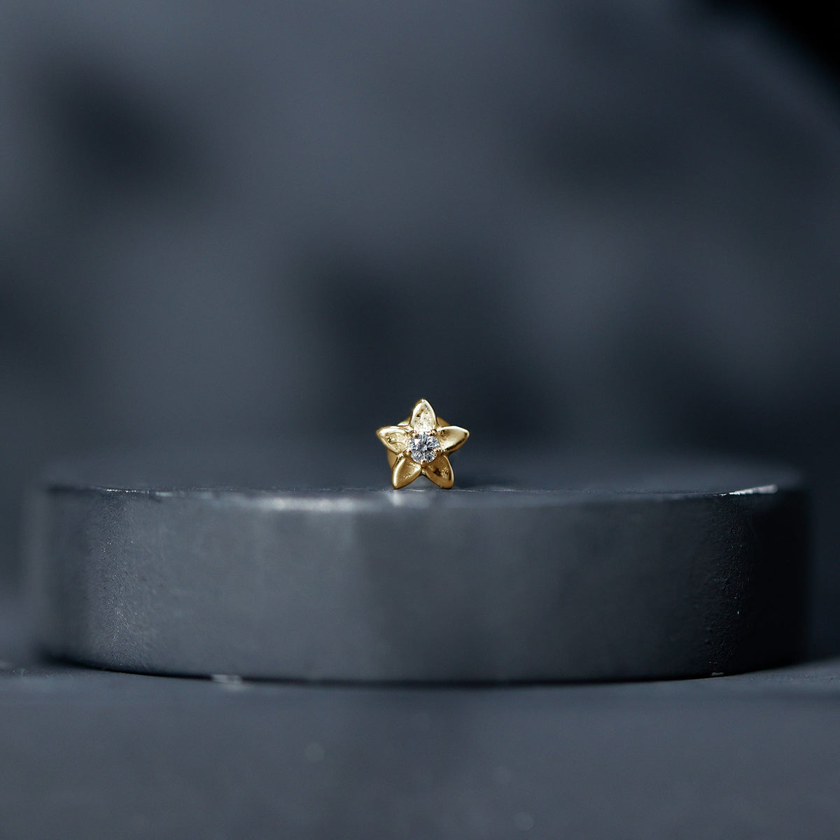 Nature Inspired Diamond Earring for Conch Piercing