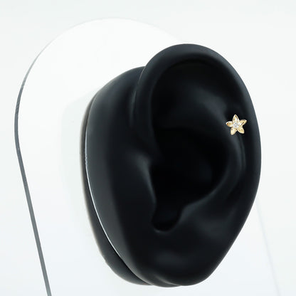 Nature Inspired Diamond Earring for Conch Piercing