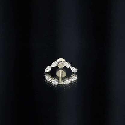 Certified Moissanite Curved Helix Earring for Her