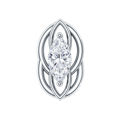 Minimal Marquise Cut Moissanite Cartilage Earring