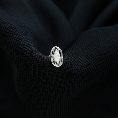 Minimal Marquise Cut Moissanite Cartilage Earring