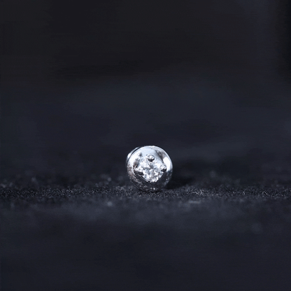 Solitaire Moissanite Circle Cartilage Earring