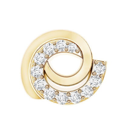 Moissanite Swirl Earring for Second Hole Piercing