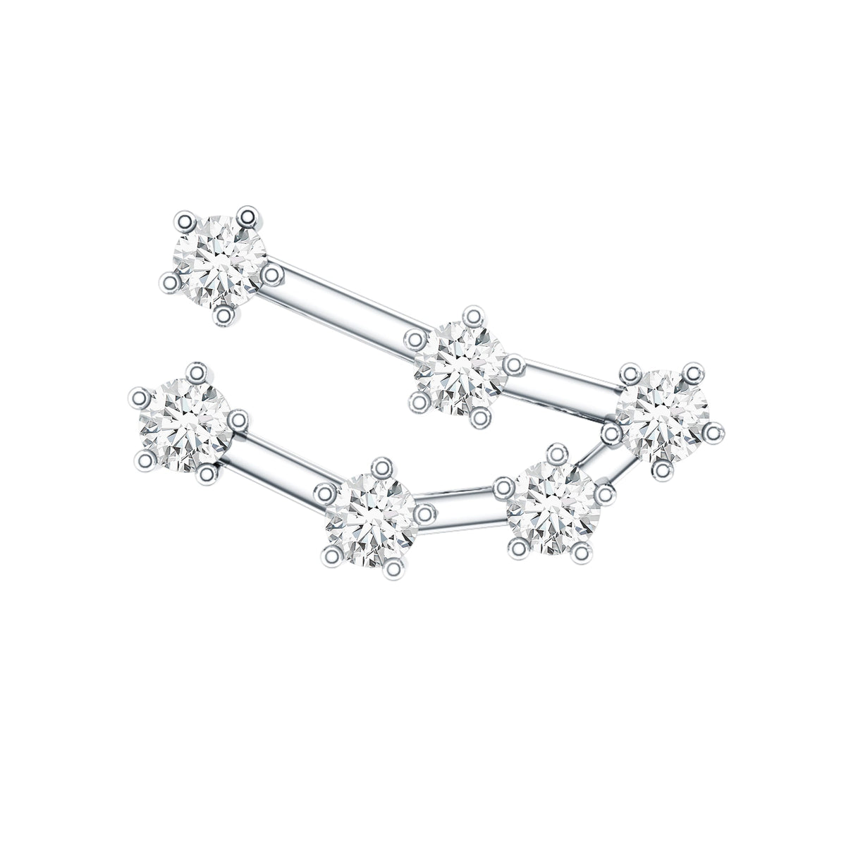 Certified Moissanite Capricorn Zodiac Ear Crawler Earring