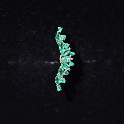 Natural Marquise Emerald Crawler Cartilage Earring