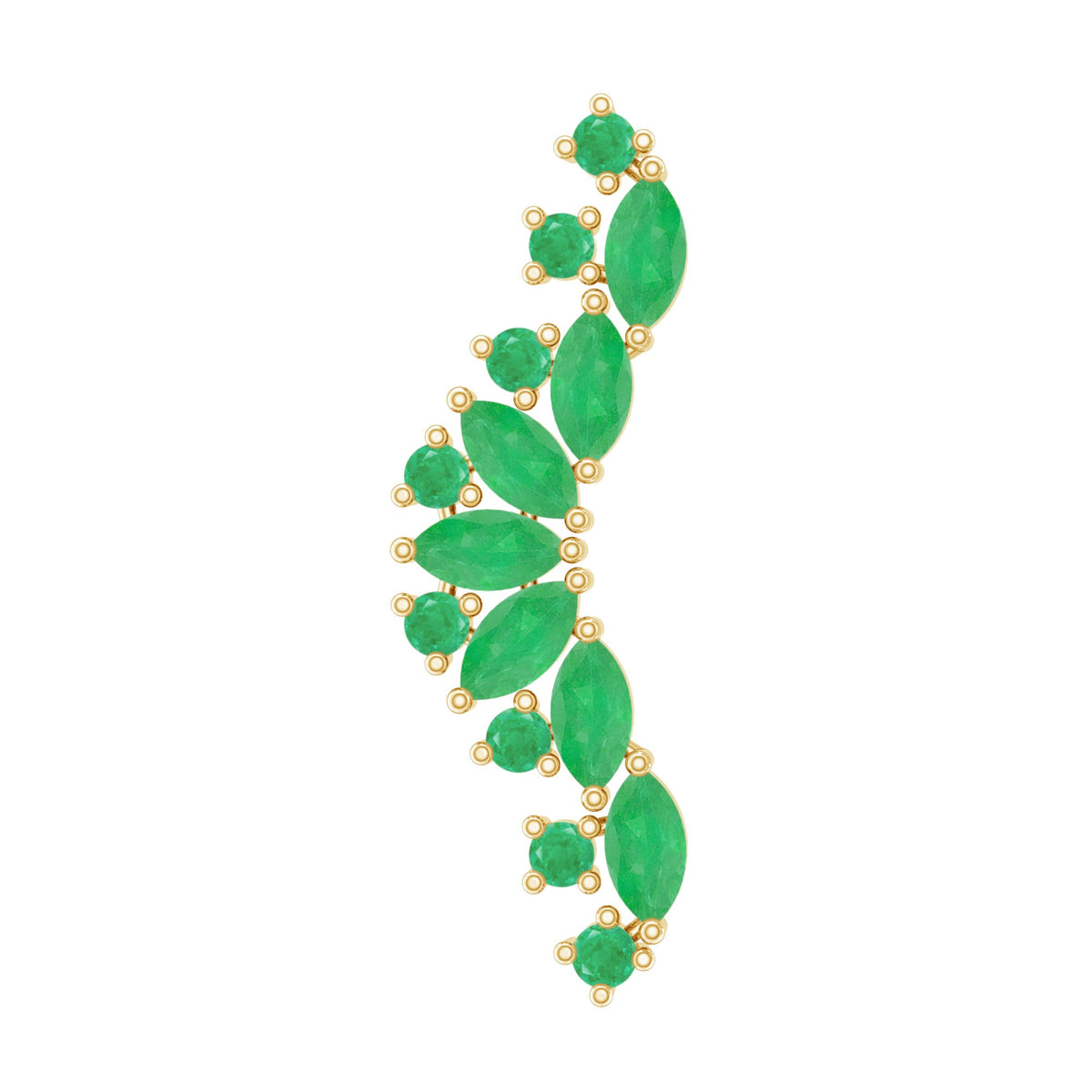 Natural Marquise Emerald Crawler Cartilage Earring