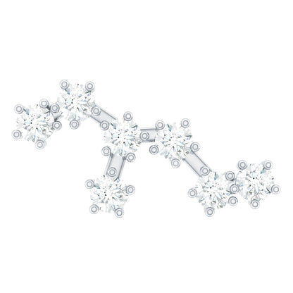 Diamond Leo Constellation Crawler Earring for Helix Piercing