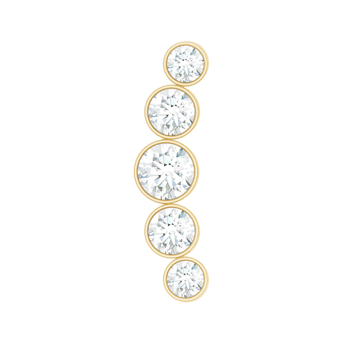 Graduated Style Diamond Crawler Earring for Helix Piercing
