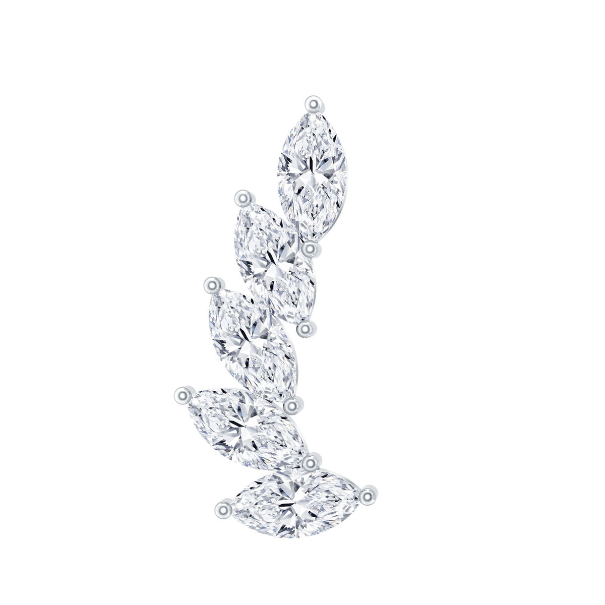 Marquise Diamond Crawler Earring for Helix Piercing