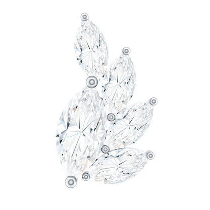 Marquise Diamond Cluster Helix Earring with Flat Back