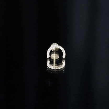 Certified Diamond Half Circle Earring for Piercing