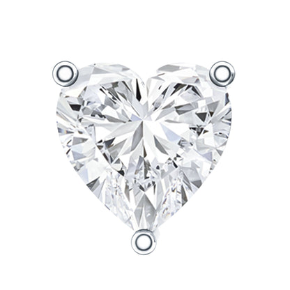 Solitaire Diamond Heart Earring with Flat Back