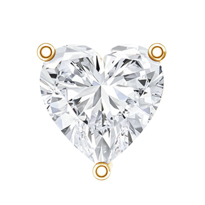 Solitaire Diamond Heart Earring with Flat Back