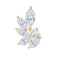 Marquise Diamond Leaf Cluster Earring for Cartilage Piercing