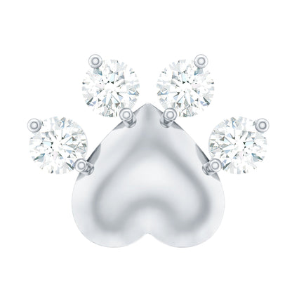 Diamond and Heart Dog Paw Print Cartilage Earring