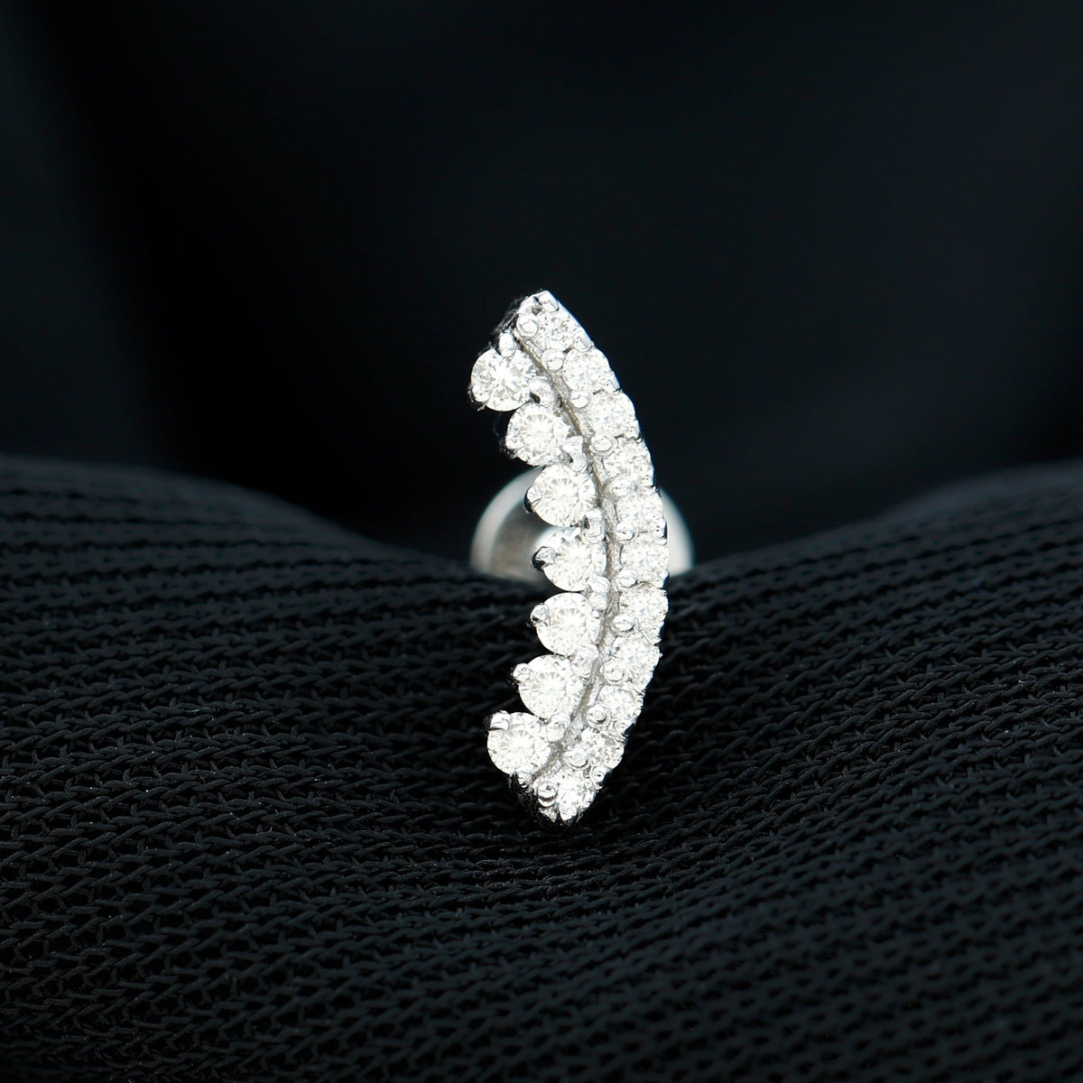 Certified Diamond Curved Cartilage Earring for Women