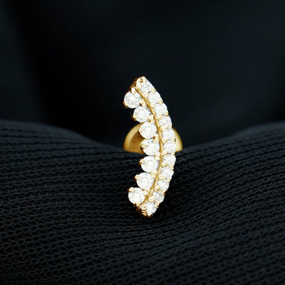 Certified Diamond Curved Cartilage Earring for Women