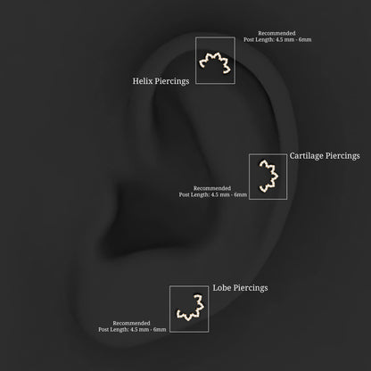 Certified Diamond Curved Floral Earring for Cartilage Piercing