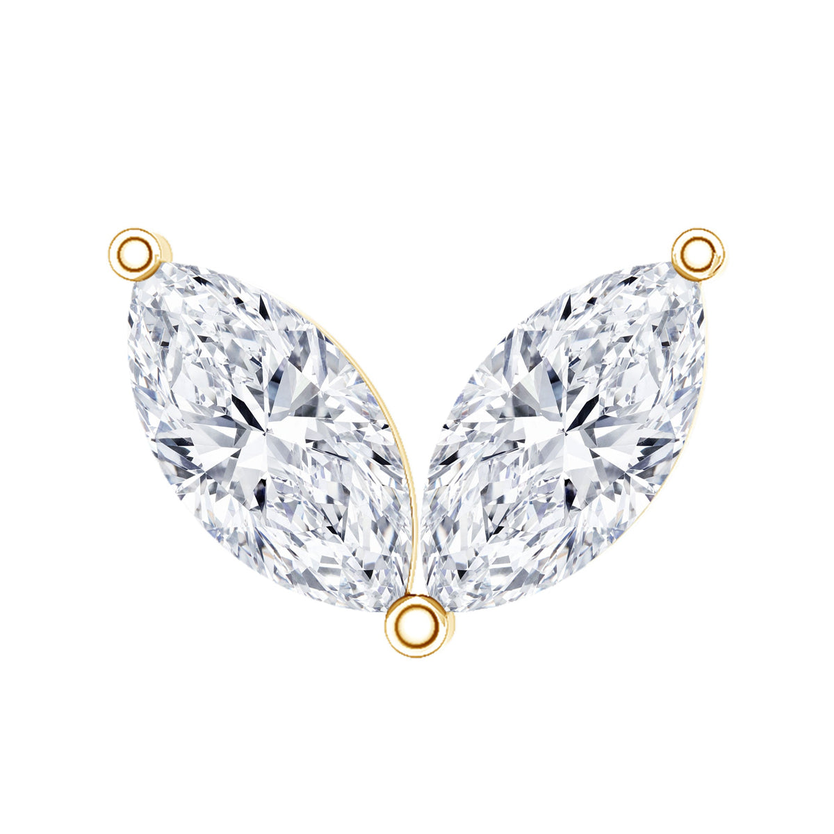 Marquise Diamond Two Stone Earring for Tragus Piercing