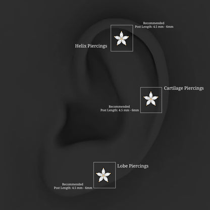 Marquise Diamond Floral Upper Lobe Earring