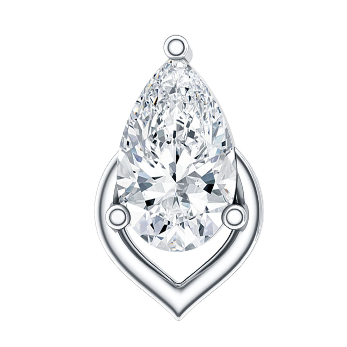 Pear Shape Diamond Solitaire Earring for Helix Piercing