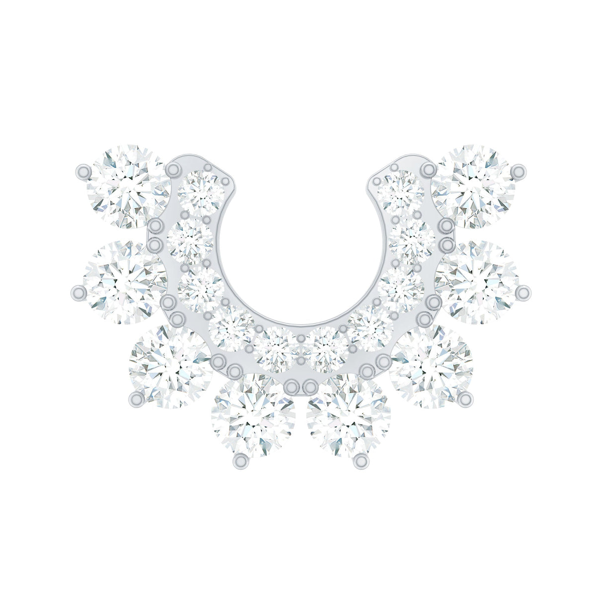 Real Diamond Horseshoe Earring for Helix Piercing