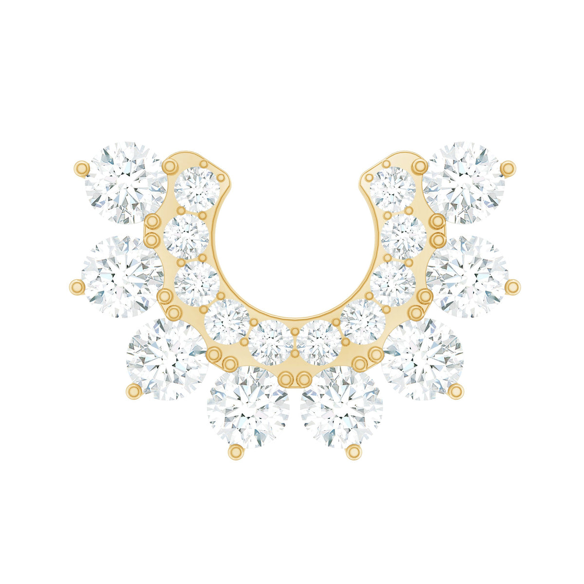 Real Diamond Horseshoe Earring for Helix Piercing