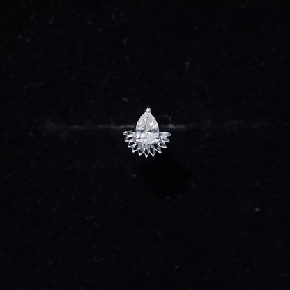 Pear Shape Diamond Solitaire Helix Earring