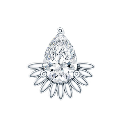 Pear Shape Diamond Solitaire Helix Earring