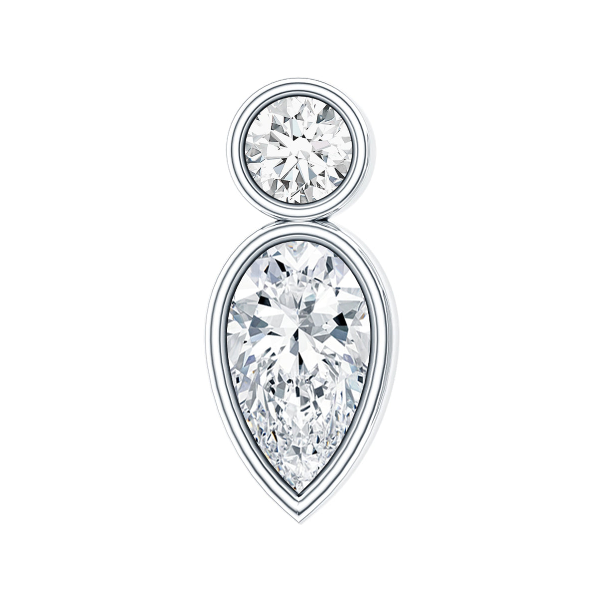 Minimal Pear Diamond Tragus Earring in Bezel Setting